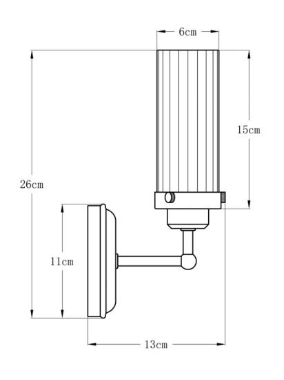 Ribbed Glass Bathroom Wall Light