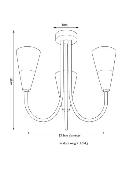 3 Arm Ceiling Light
