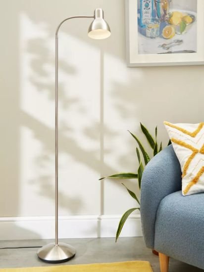 LED Floor Lamp, Satin Nickel